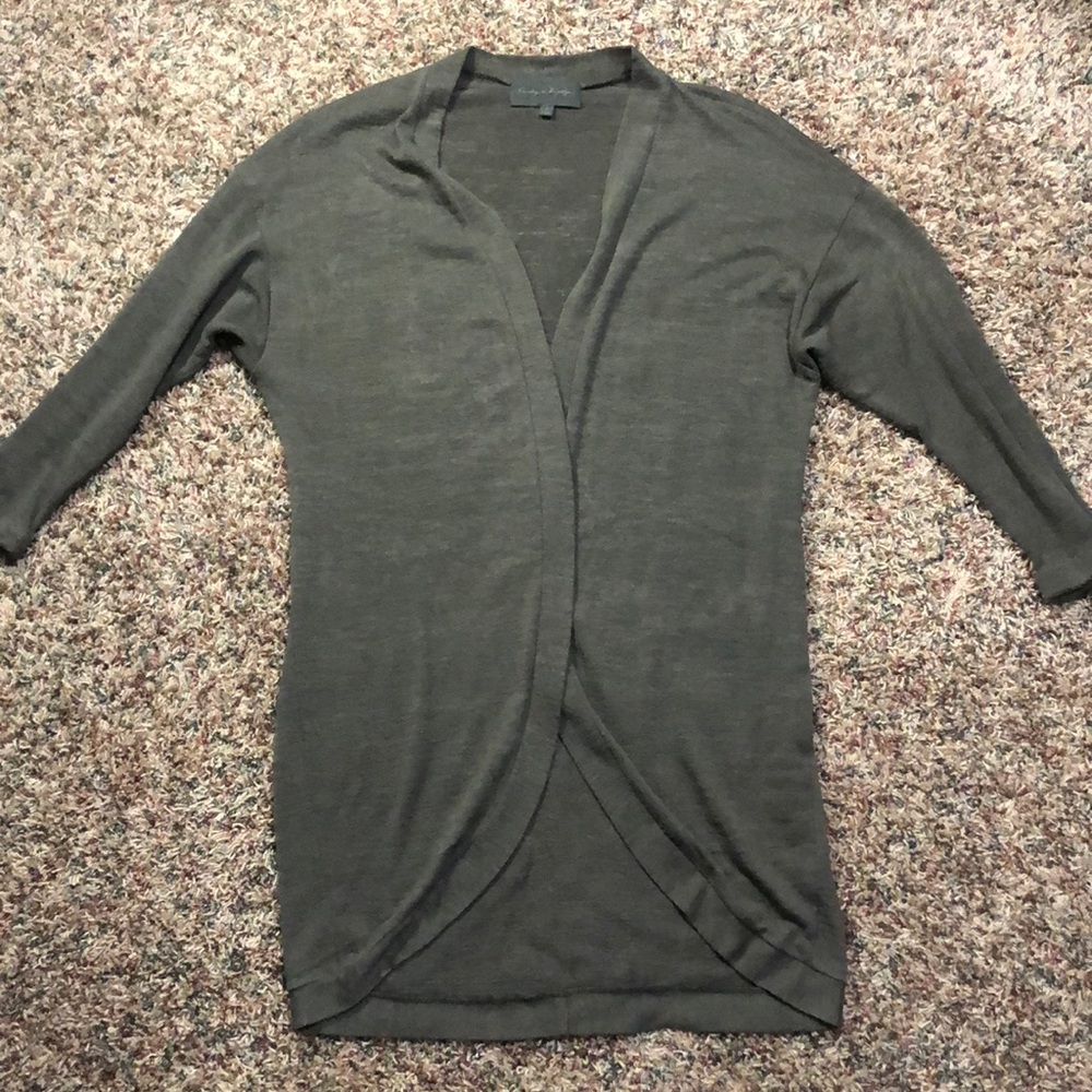 Evereve olive cardigan